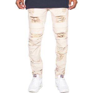 Golden Denim, the Dorado ripped stacked skinny jeans in chalk, size 30x32, new